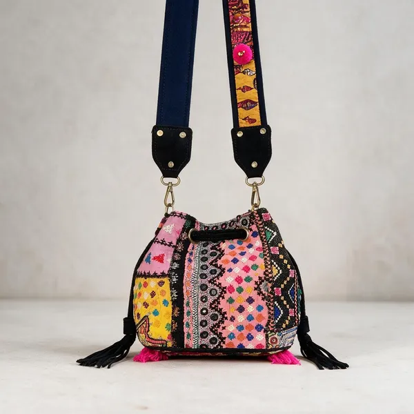 Black_Cotton_And_Sued_Leather_Banjara_Potli_Bag_For_Women
