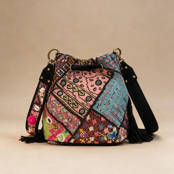 Black_Cotton_And_Sued_Leather_Banjara_Potli_Bag_For_Women