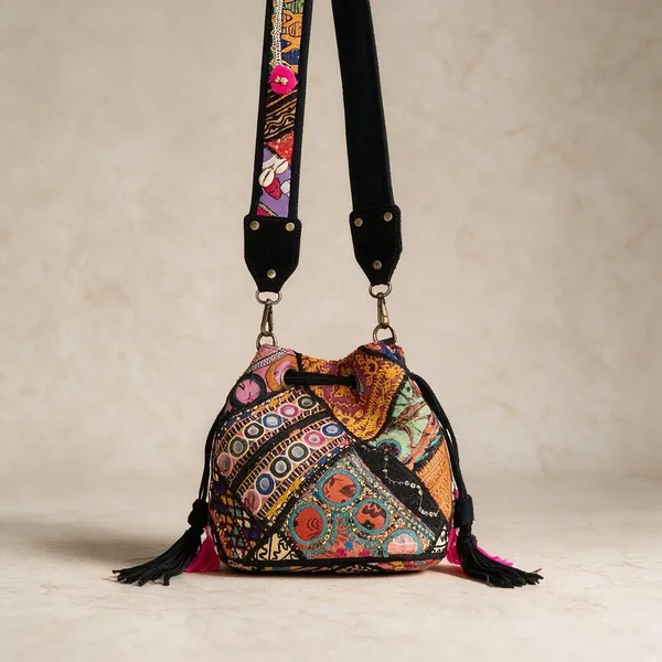Black_Cotton_And_Sued_Leather_Banjara_Potli_Bag_For_Women