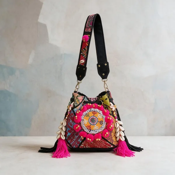Black_Cotton_And_Sued_Leather_Banjara_Potli_Bag_For_Women