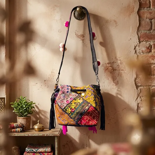 Black_Cotton_And_Sued_Leather_Banjara_Potli_Bag_For_Women