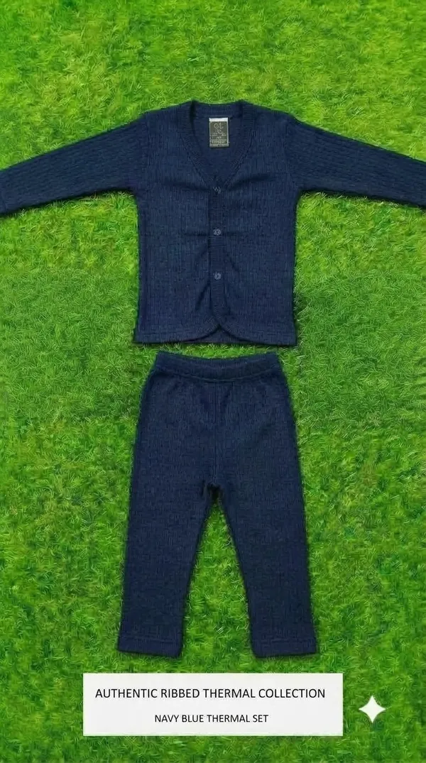 Navy_Ribbed_Thermal_Cardigan_And_Pants_Set_for_Kids