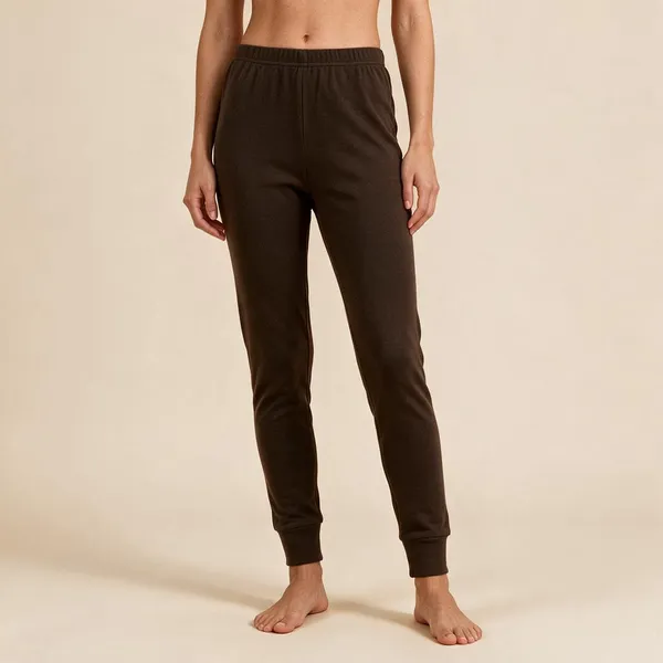 Brown_Wool_Blend_Cuffed_Leggings_For_Infants_Kids_Adults