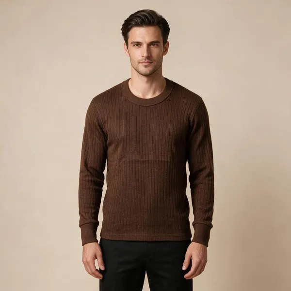 Brown_Wool_Blend_Ribbed_Regular_Fit_Full_Sleeve_Top_For_Adults