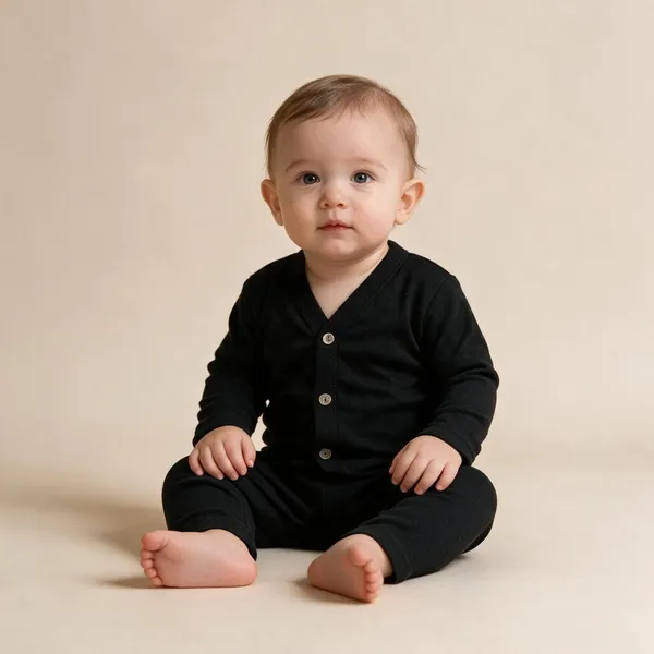 Black_Wool_Blend_Button_Front_Cardigan_Trouser_Set_For_Infants