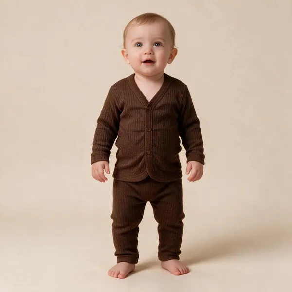Brown_Wool_Blend_Ribbed_Thermal_Set_For_Infants