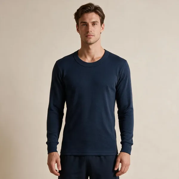 Navy_Blue_Wool_Blend_Full_Sleeve_Thermal_Top_For_Unisex