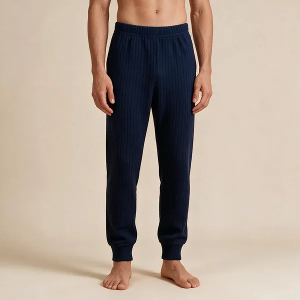 Navy_Wool_Blend_Ribbed_Jogger_Pants_For_Adults