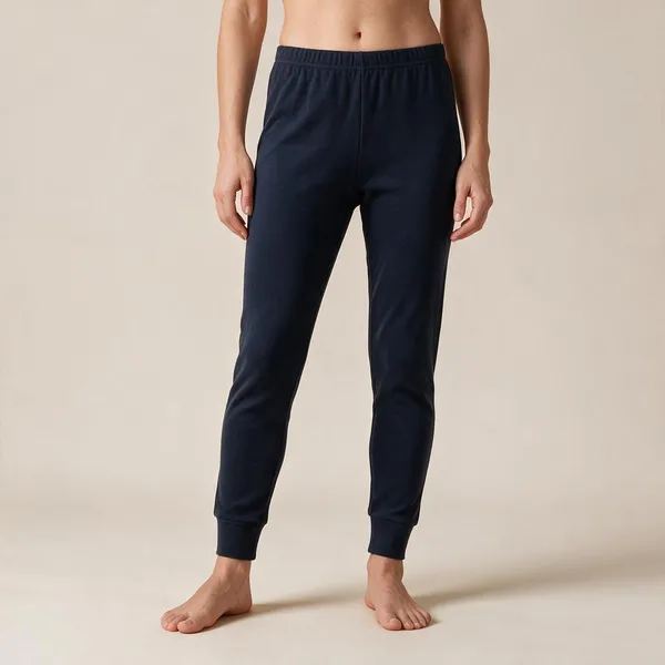 Navy_Wool_Blend_Elasticated_Jogger_Leggings_For_Unisex