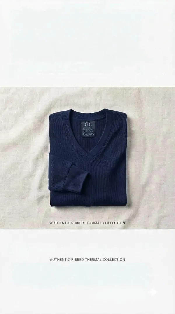 Navy_Ribbed_Thermal_V-Neck_Top_for_Men