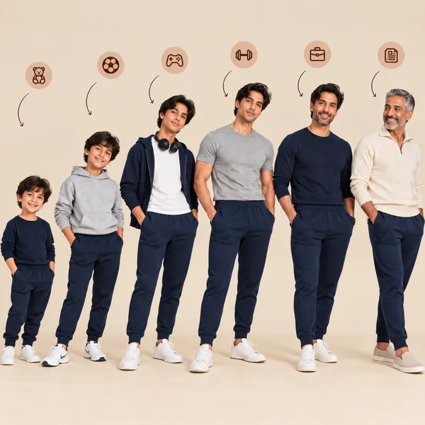 Navy_Wool_Blend_Elasticated_Jogger_Leggings_For_kids_and_adult__