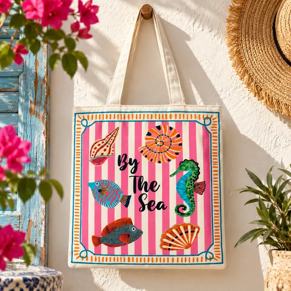 House_Of_Omaya_By_The_Sea_Cotton_Canvas_Tote_Bag