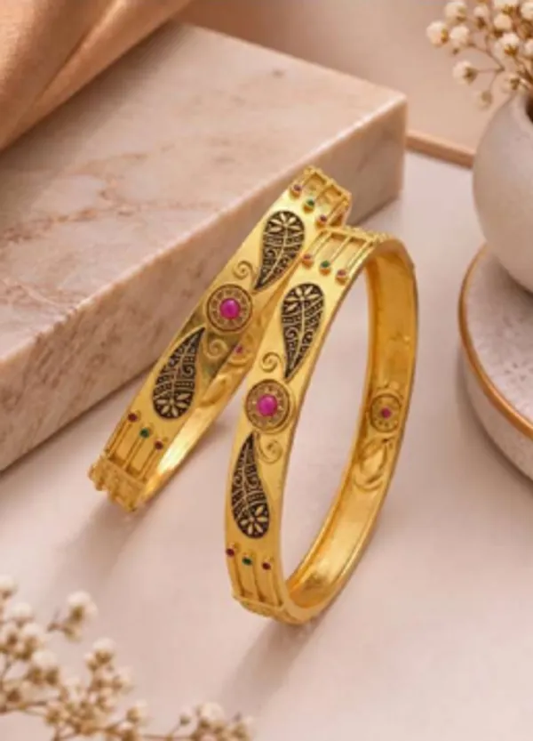 Gold_Alloy_Black_Motif_Multicolor_Stone_Bangle_Set_For_Women