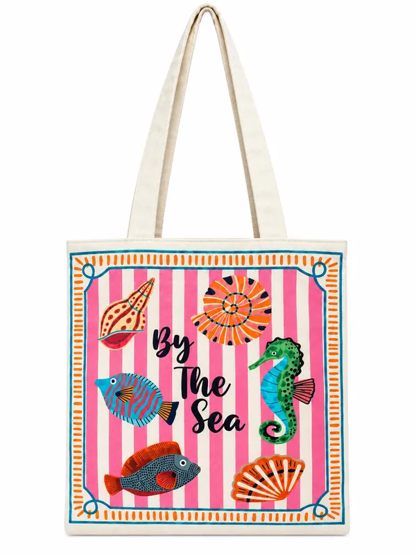House_Of_Omaya_By_The_Sea_Cotton_Canvas_Tote_Bag