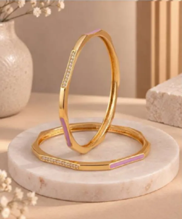 Gold_Alloy_Pink_Enamel_Stone_Studded_Bangle_Set_For_Women
