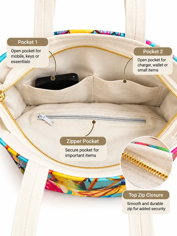 House_Of_Omaya_La_Dolce_Vita_Cotton_Canvas_Tote_Bag