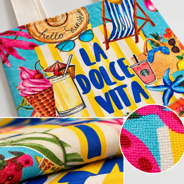 House_Of_Omaya_La_Dolce_Vita_Cotton_Canvas_Tote_Bag