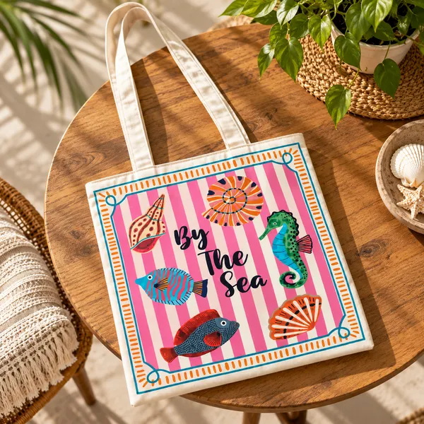 House_Of_Omaya_By_The_Sea_Cotton_Canvas_Tote_Bag