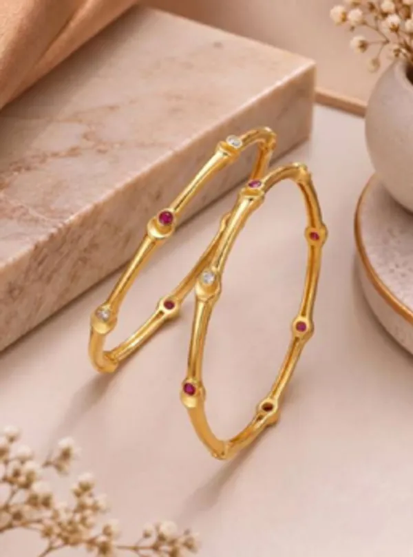 Gold_Alloy_Red_Stone_Elongated_Bangle_Set_For_Women