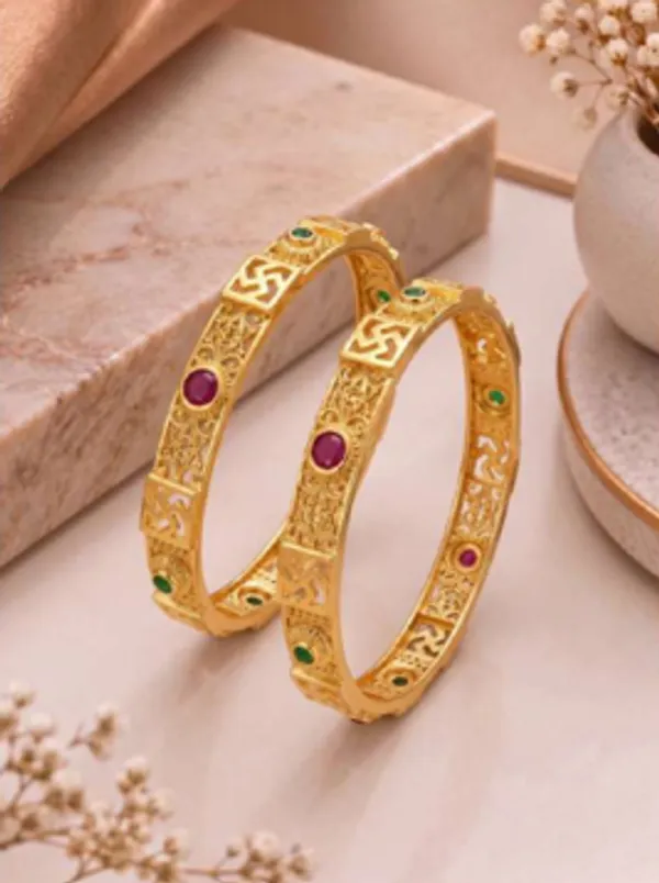 Gold_Alloy_Engraved_Ethnic_Bangle_Set_For_Women