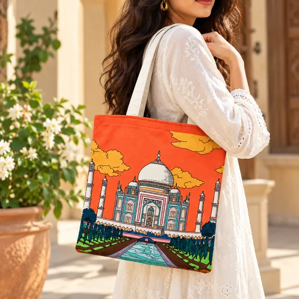 House_Of_Omaya_Taj_Mahal_Cotton_Canvas_Tote_Bag
