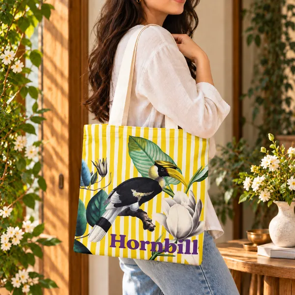 House_Of_Omaya_Hornbill_Cotton_Canvas_Tote_Bag