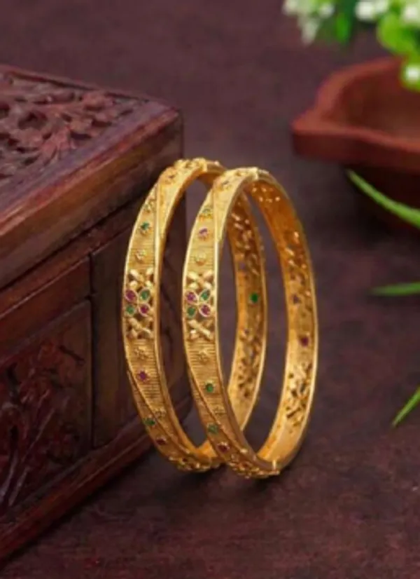 Gold_Alloy_Floral_Coloured_Stone_Embellished_Bangle_Set_For_Women