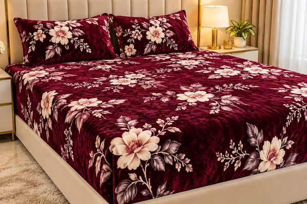 Velvet_Floral_Print_Bedsheet