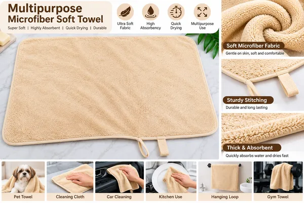 Beige_Microfiber_Multipurpose_Soft_Towel
