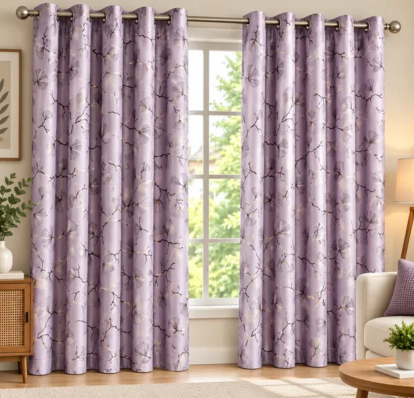Fabric_Modern_Floral_Print_Eyelet_Curtains