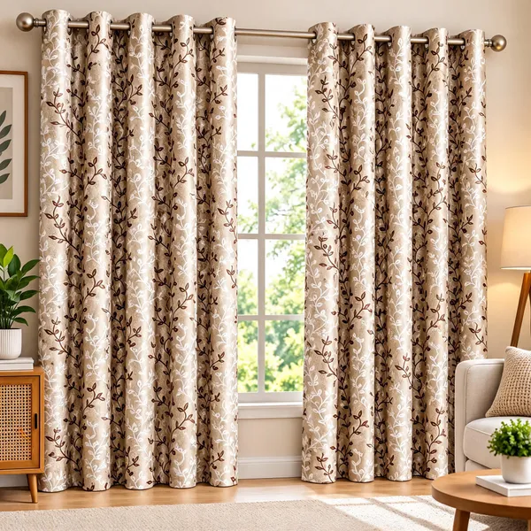 Jacquard_Door_Leafy_Vine_Print_Cream_Eyelet_Curtain