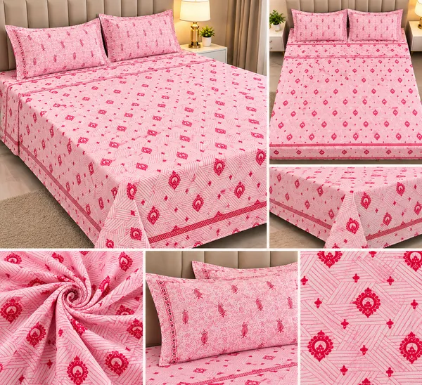 Pink_Printed_Double_Bedsheet_Set_With_Pillow_Covers
