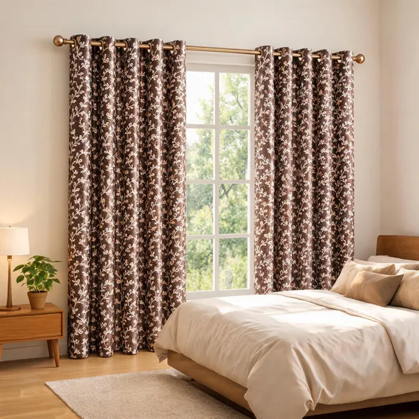 Jacquard_Botanical_Floral_Vine_Print_Eyelet_Door_Curtain