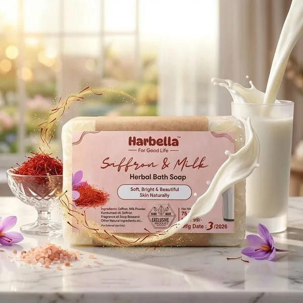 Harbella_Herbal_Soap_Saffron_Milk_75gm