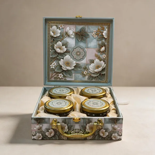 Floral_4_Jar_Dryfruit_Box