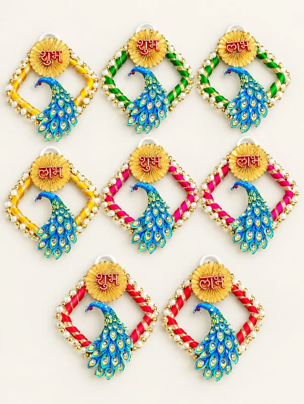 Traditional_Peacock_Shubh_Labh_Wall_Hanging_Set
