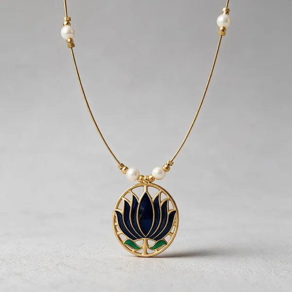 Golden_Lotus_Pendant_Chain_Set