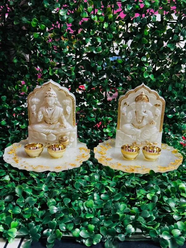 White_Resin_Laxmi_Ganesh_Pooja_Thali