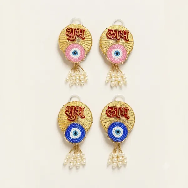 Gold-Tone_Shubh_Labh_Evil_Eye_Wall_Hanging_Set_Of_4
