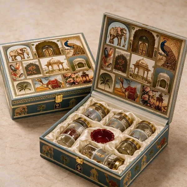Awadh_Look_4_Jar_+_Diya_Set_Hamper_Box