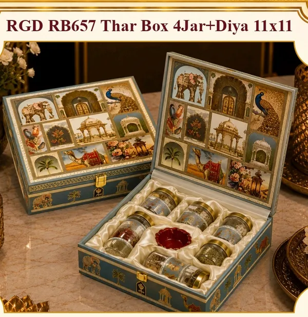 Awadh_Look_4_Jar_+_Diya_Set_Hamper_Box