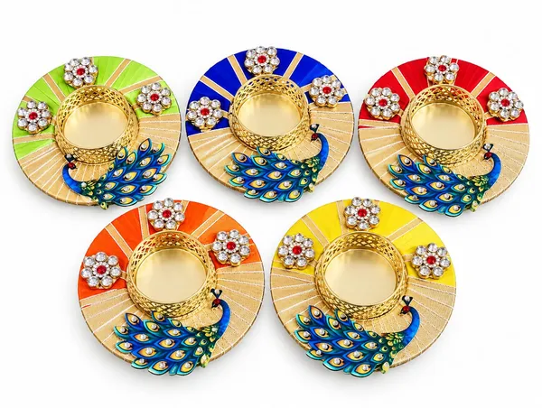 Metal_Peacock_Design_Diya_Holder_Set