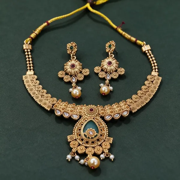 Gold-Tone_Ethnic_Necklace_Set_for_Women