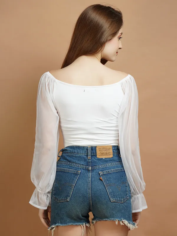 White_Net_Top_For_Women