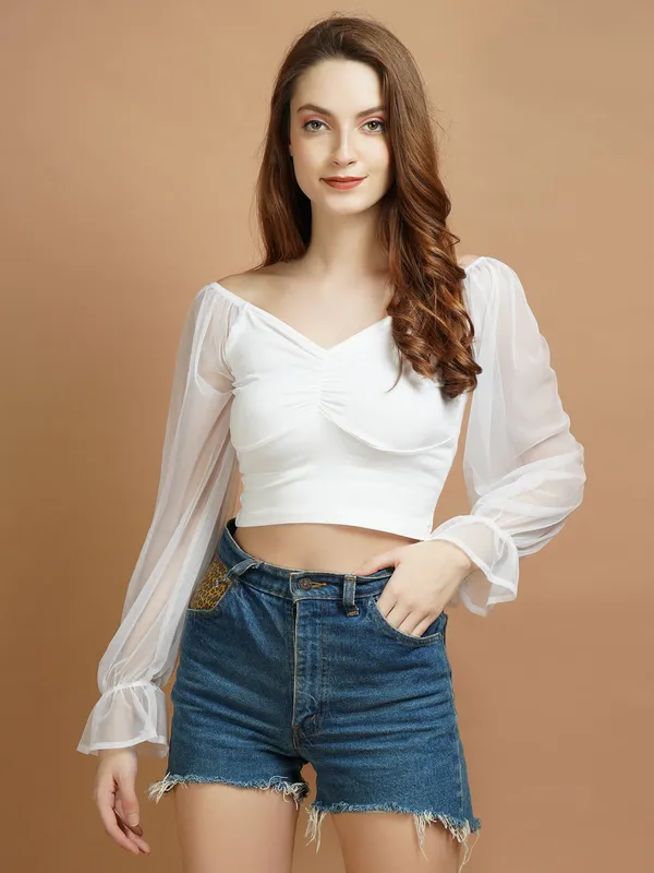 White_Net_Top_For_Women