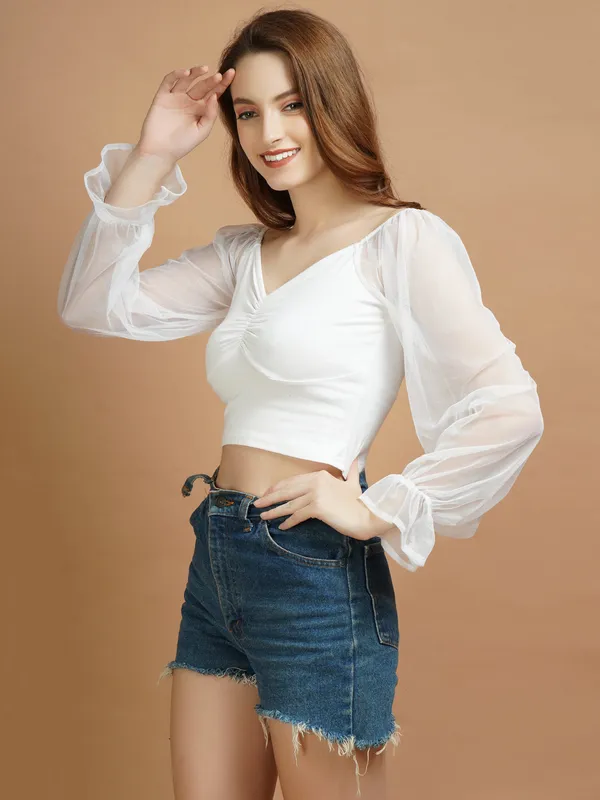 White_Net_Top_For_Women