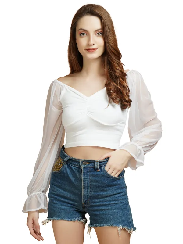White_Net_Top_For_Women