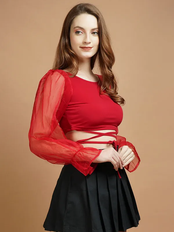 Red_Organza_Top_For_Women