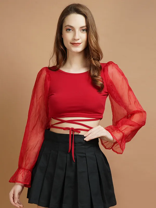 Red_Organza_Top_For_Women