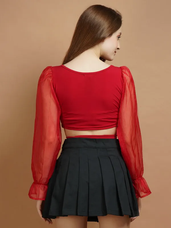 Red_Organza_Top_For_Women